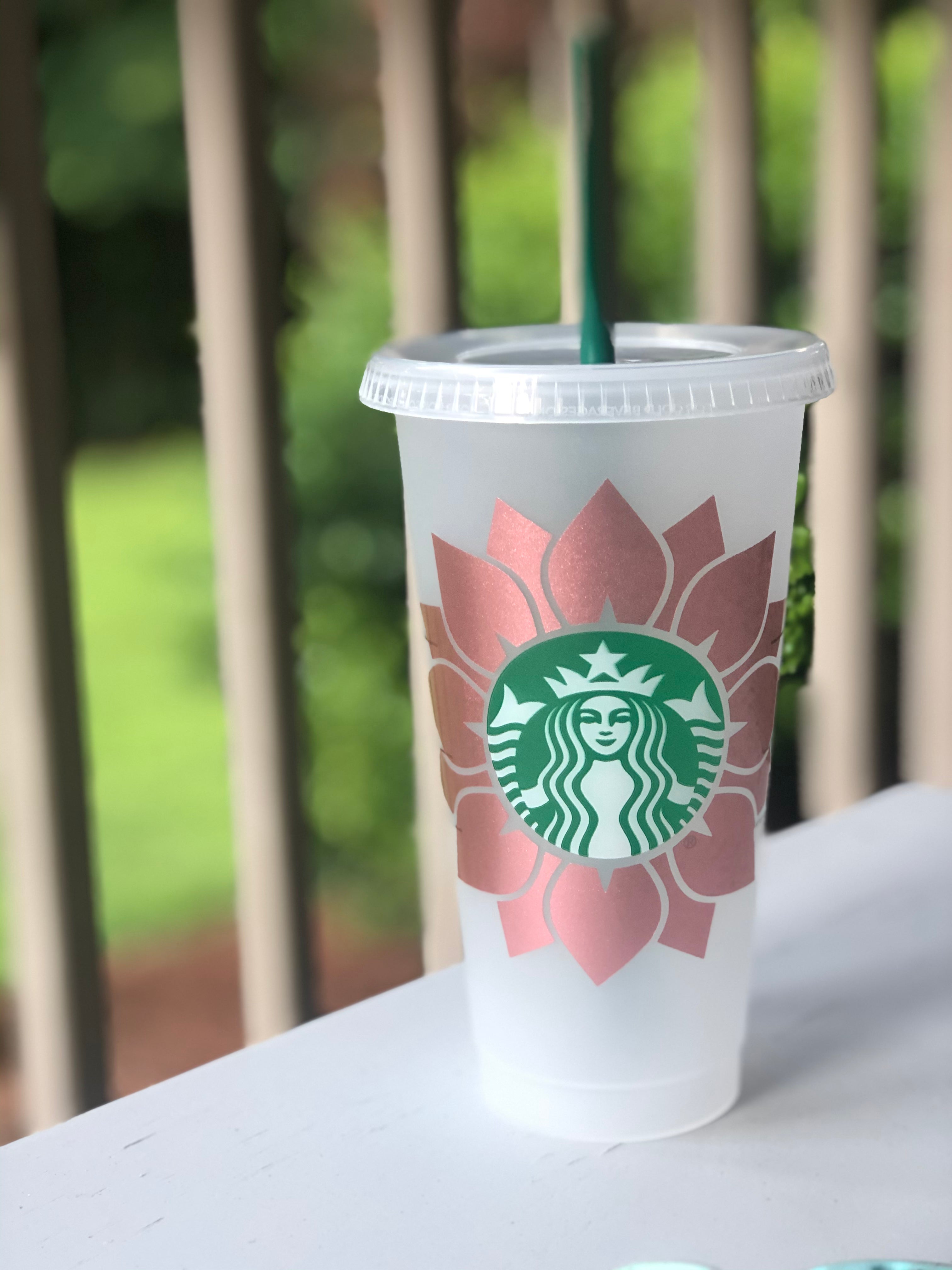 Pink Retro Daisy Starbucks Cup Personalized Starbucks Cold Cup