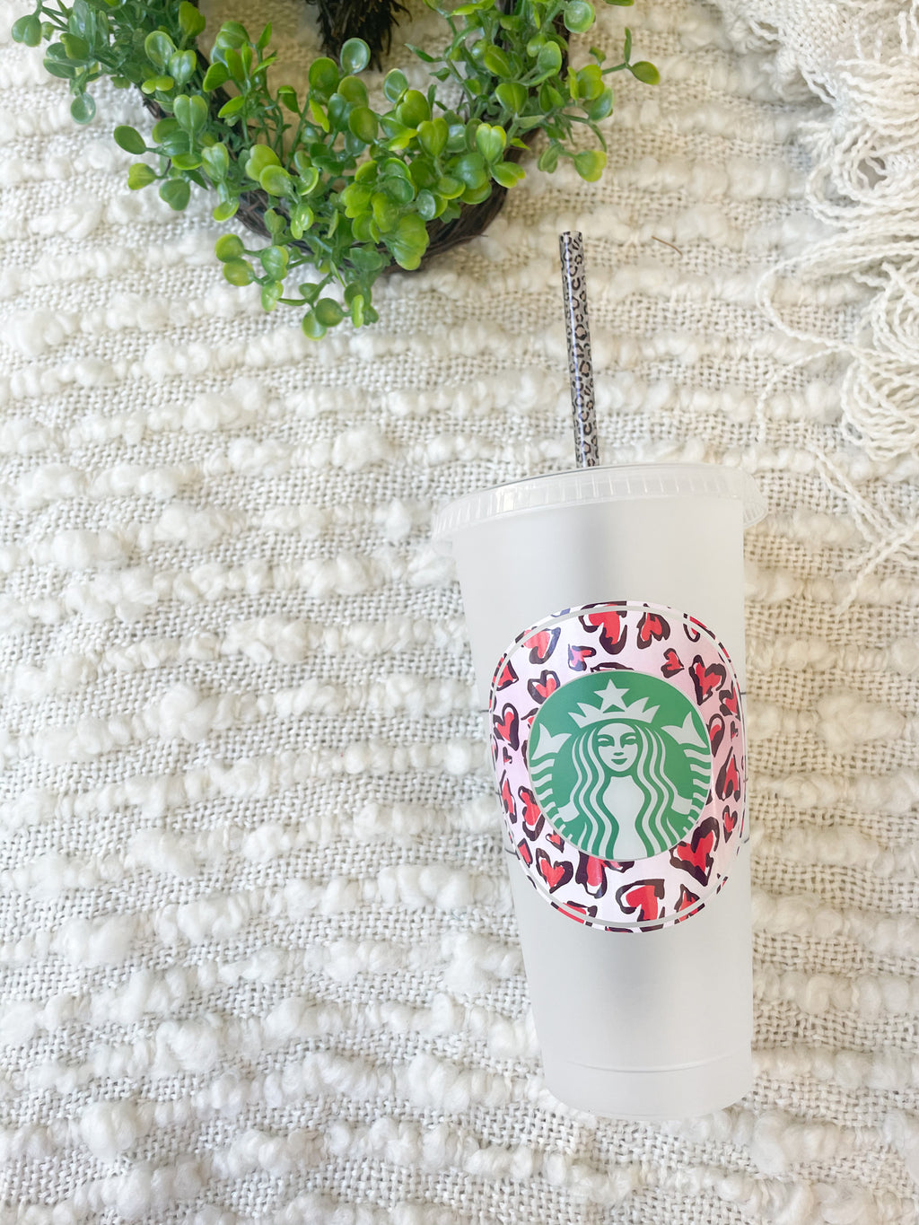 Leopard Valentines Heart Cold or Hot Cup