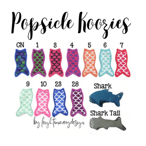Popsicle Koozies (Mermaid & Sharks)
