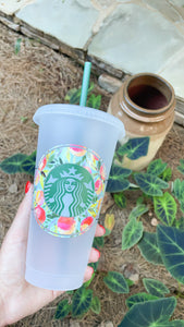Watercolor Peach Cold or Hot Cup