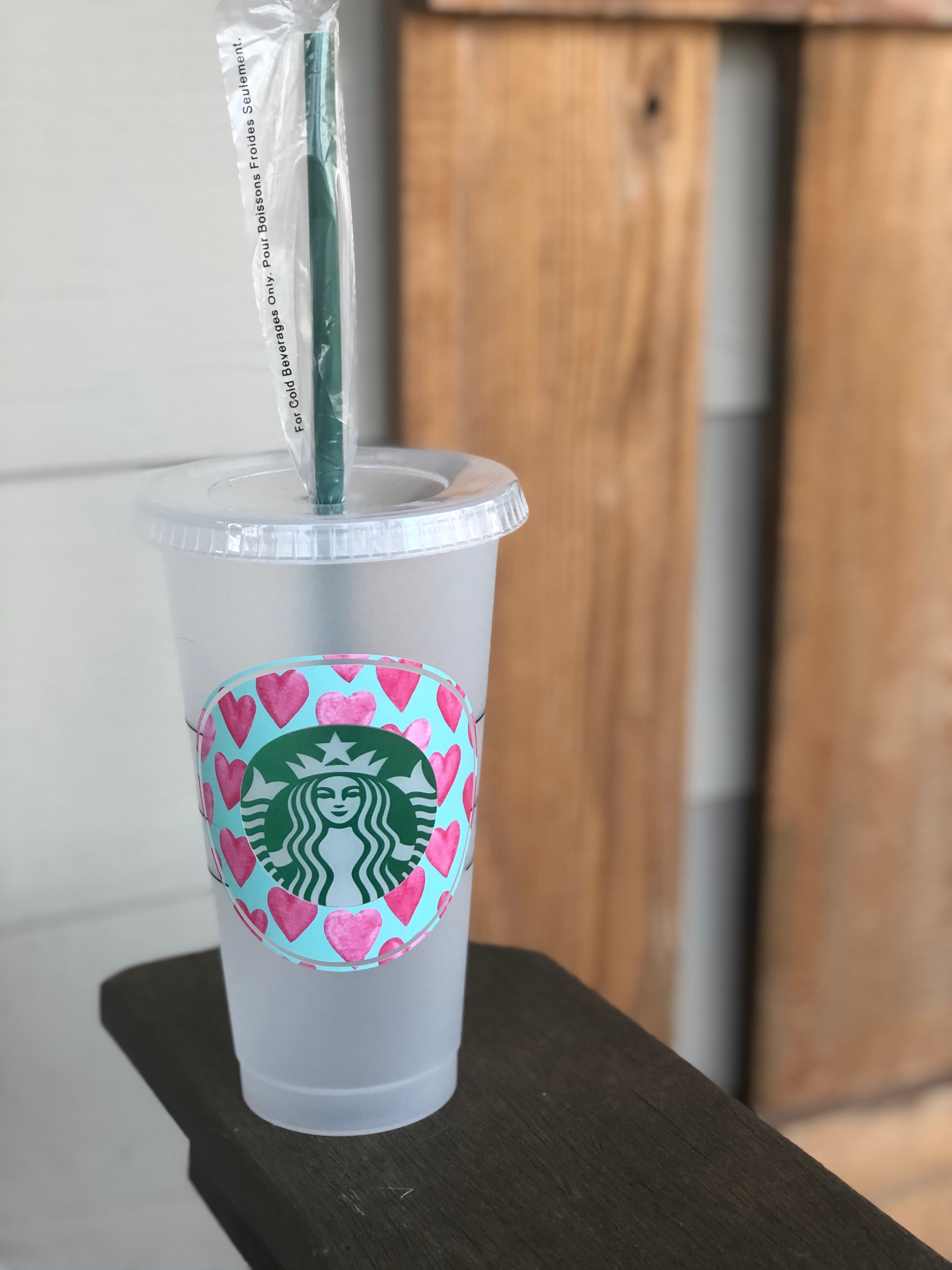 Watercolor Hearts Cold or Hot cup