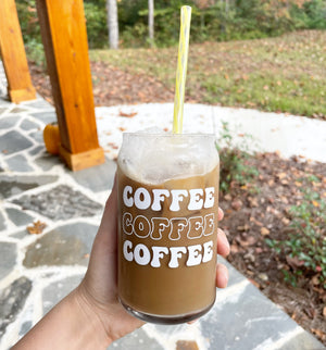 Fall themed iced coffee cup