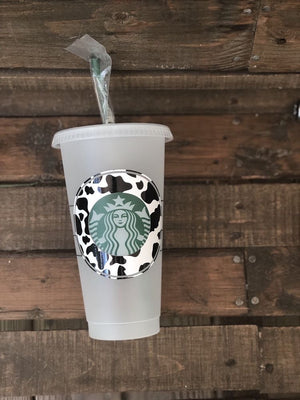 Cow selling print reusable starbuckscup